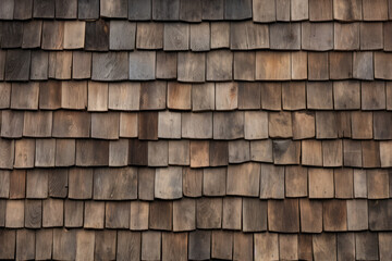 Processed collage of rustic barn roof shingles surface texture. Background for banner, backdrop
