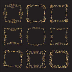 Vintage ornament frame. Decorative border frames,   vintage frame collection and backgrounds icons vector set. Decorative vintage frames and borders.