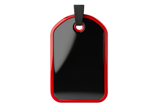 3D Black Friday price tag icon with a sleek black and red design isolated on transparent background 