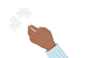 Hand holing jigsaw png sticker, business graphic