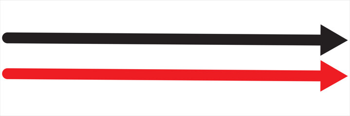 Red and black arrow icon. Straight long right vector arrow icon. EPS 10/AI