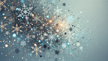 Fototapeta premium A particle effect wallpaper with a plain background where snowflakes dance