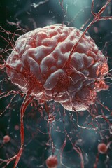 Human brain and virus. 