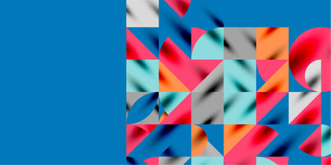 Obraz premium Triangles, round triangles and circles techno art. Vector Illustration For Wallpaper, Banner, Background, Card, Book Illustration, landing page