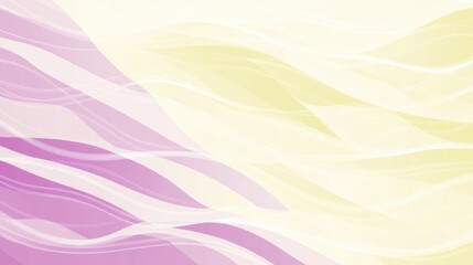 Fototapeta premium A soft and flowing abstract wavy background with pastel hues of yellow and purple, creating a calm and soothing atmosphere.