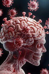 Human brain and virus. 