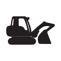 excavator isolated on white