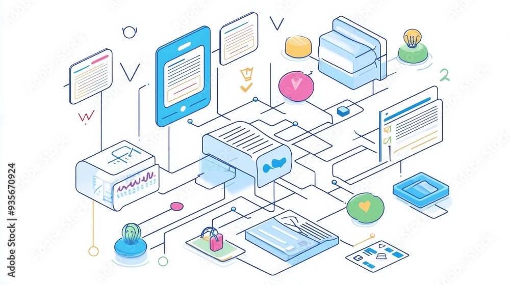 Wall mural detailed git flow concept diagram depicting branching and version release workflow