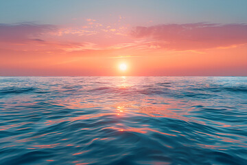 Fototapeta premium Breathtaking Sunset Over the Ocean Horizon