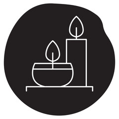 Candlelight Serenity Icon Design. Represents Calm Atmosphere, Relaxation, Peaceful Environment, Meditation. Vector icon.