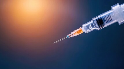 Close-up of a syringe with a needle, showcasing precision and healthcare themes in a professional setting.