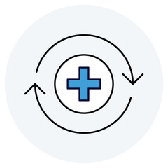 Self Healing Properties Icon Design. Represents Self-Healing Surface, Auto-Healing, Damage Recovery, Surface Repair. Vector icon.