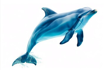 Fototapeta premium A blue dolphin jumping out of the water