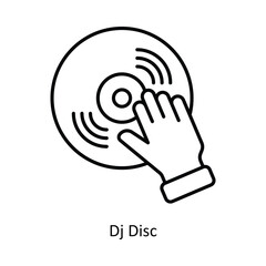 Dj Disc vector outline icon design illustration ,music equipment symbol on white background ,EPS 10 file 