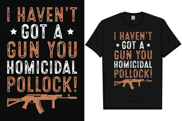 Obraz premium Guns typography tshirt design