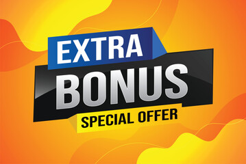 extra bonus word concept vector illustration with lines 3d style for social media landing page, template, ui, web, mobile app, poster, banner, flyer, background, gift card, coupon, label, wallpaper

