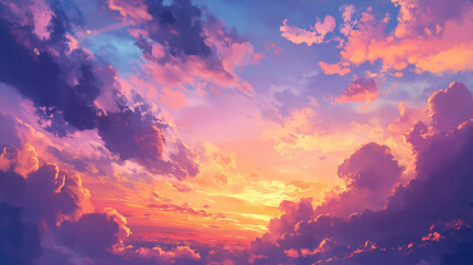 Beautiful sky background wallpaper at sunset