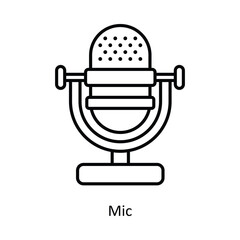 Mic vector outline icon design illustration ,music equipment symbol on white background ,EPS 10 file 