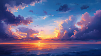 Beautiful sky background wallpaper at sunset