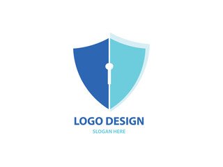 simple shield logo design and and different blue color