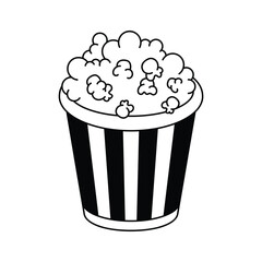 A bucket of popcorn, fast food concept vector
