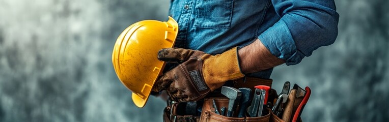 Skilled Handyman Ready With Tools For Work