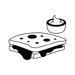 Tasty sandwich with layers, fast food concept icon
