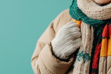 Embrace the chill with vibrant outerwear showcasing cozy knits and a stylish puffer jacket for seasonal warmth.