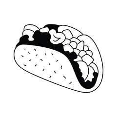 Mexican food, street food, tasty taco vector design