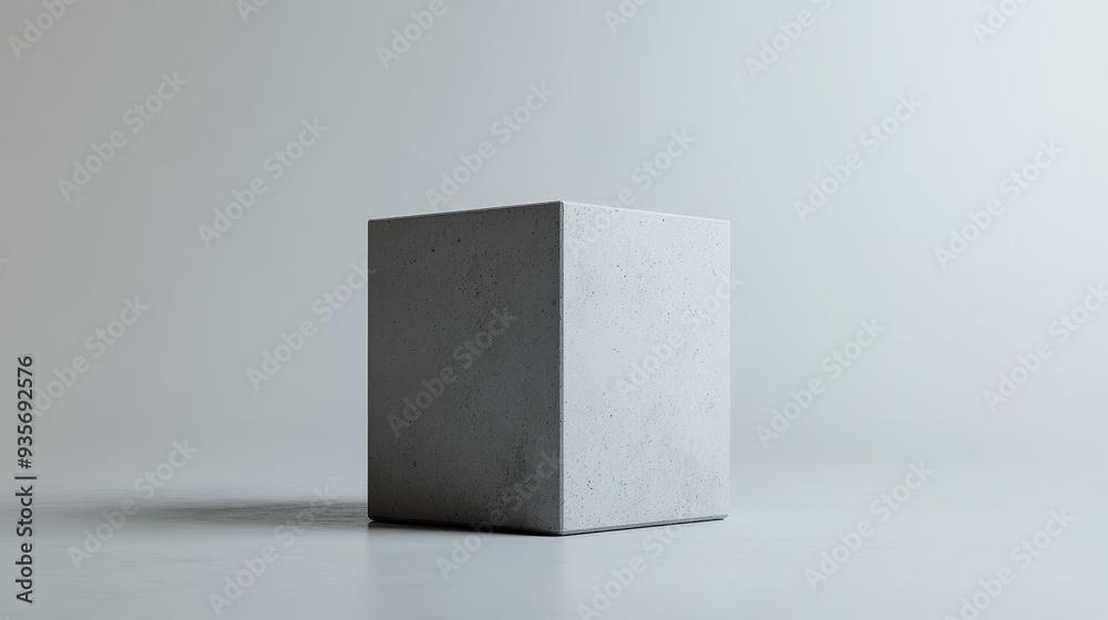 Sticker A grey box with a rough surface sits on a white background