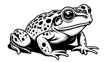 Naklejka premium Toad Frog Head Sketch Style - Animal Face Portrait 