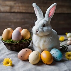 easter bunny and eggs