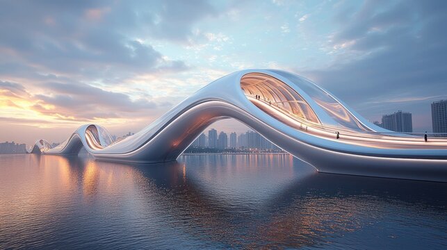 Futuristic Transportation Hub of Tomorrow with Hyperloop Connection