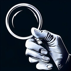 hand with a magnifying glass
