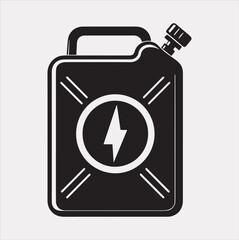 Metal petrol canister Vector silhouette illustration icon on a white background