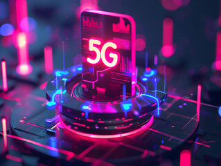 Creative background or concept of 5g cellular mobile communication. Neural network AI generated art