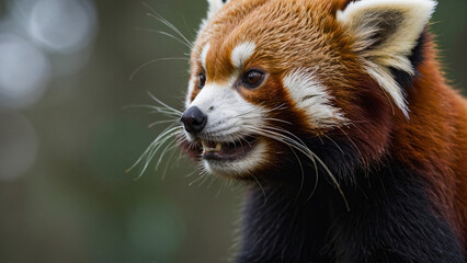 Panda ruda w naturalnym środowisku. Generative AI