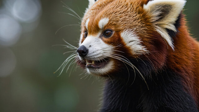 Panda ruda w naturalnym środowisku. Generative AI