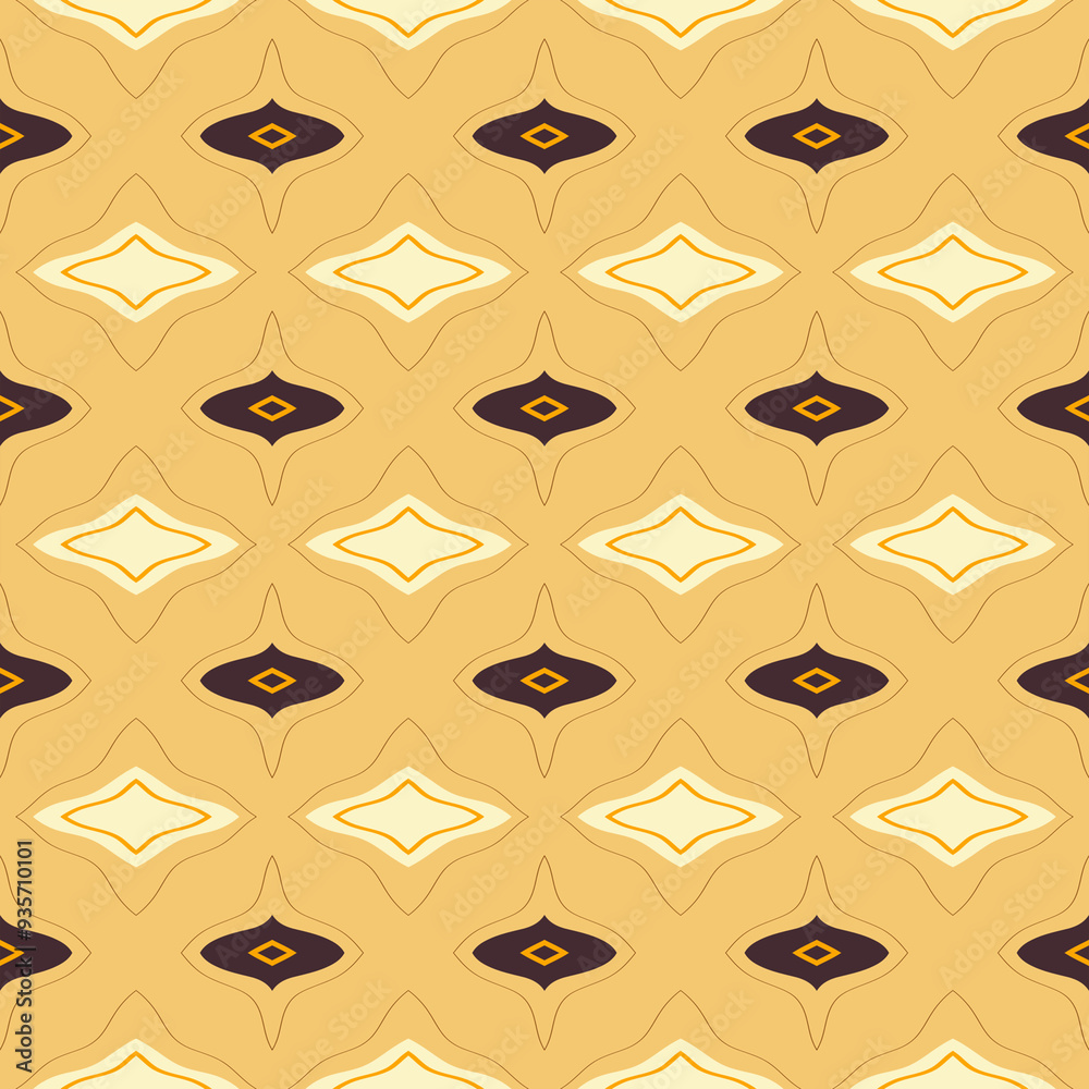 Wall mural retro kaleidoscope pattern in the style of the 70s and 60s. geometric pattern