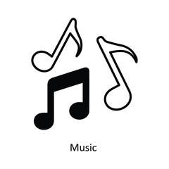 Music  vector solid icon design illustration ,music equipment symbol on white background ,EPS 10 file 