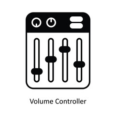 Volume Controller vector solid icon design illustration ,music equipment symbol on white background ,EPS 10 file 