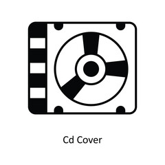 Cd Cover vector solid icon design illustration ,music equipment symbol on white background ,EPS 10 file  