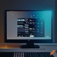 computer monitor and mouse