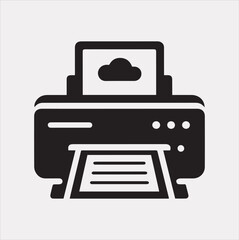 computer Pinter icon Vector silhouette illustration icon on a white background