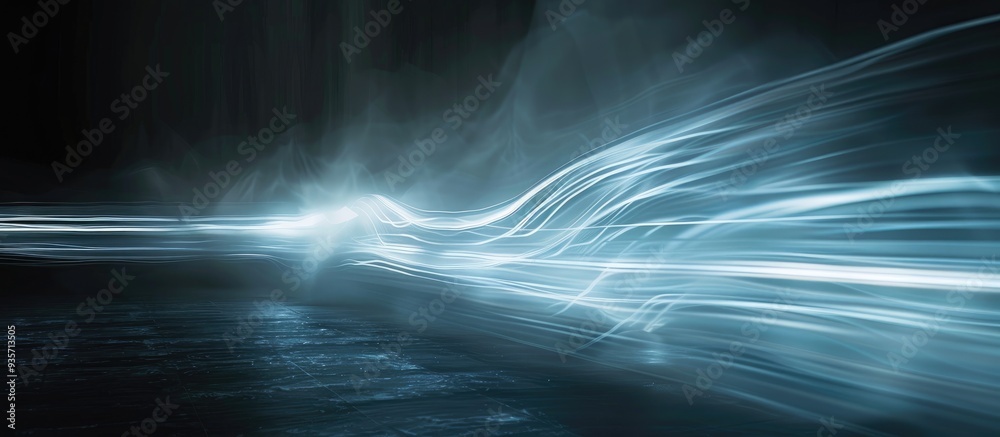 Poster moving light long exposure. copy space image. place for adding text and design