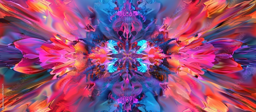 Poster surreal abstract background kaleidoscopic pattern for design purposes. copy space image. place for a