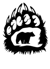 Bear Claw | Sharp Claw | Bear Scene | Claw with Bear | Animal Paw | Wild Animal | Jungle Animal | Walking Bear | Original Illustration | Vector and Clipart | Cutfile and Stencil
