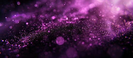 Obraz premium Purple bokeh on a black background Blurred and abstract bokeh with vibrant colors and textures Great for wallpapers Copyspace
