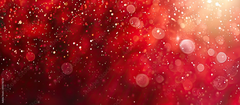 Poster blurred lights on a red background creating a textured banner abstract bokeh features soft lighting 