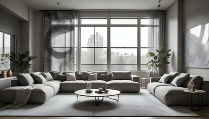 Photo modern style interior room 3d illustration,Premium Living Room Design Modern Luxury Interiors